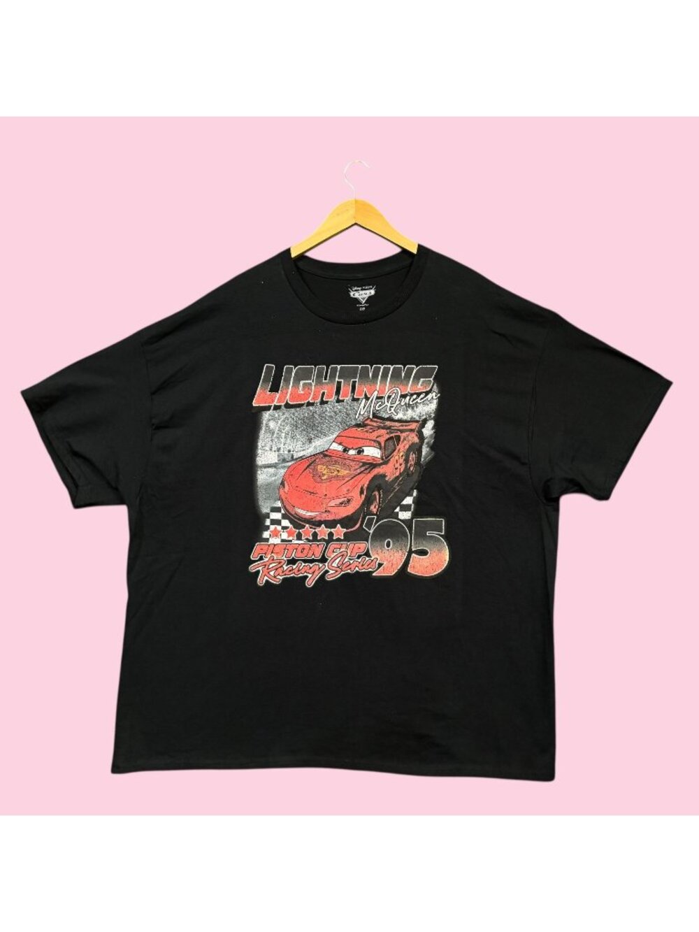 Disney Pixar Cars Lighting McQueen Piston Cup 95 Tee 2XL